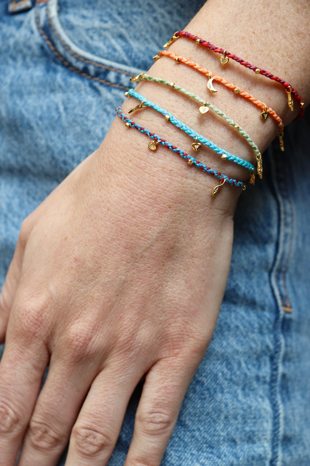 Mini Celestial Charms Bracelet in Cinnabar Fleck