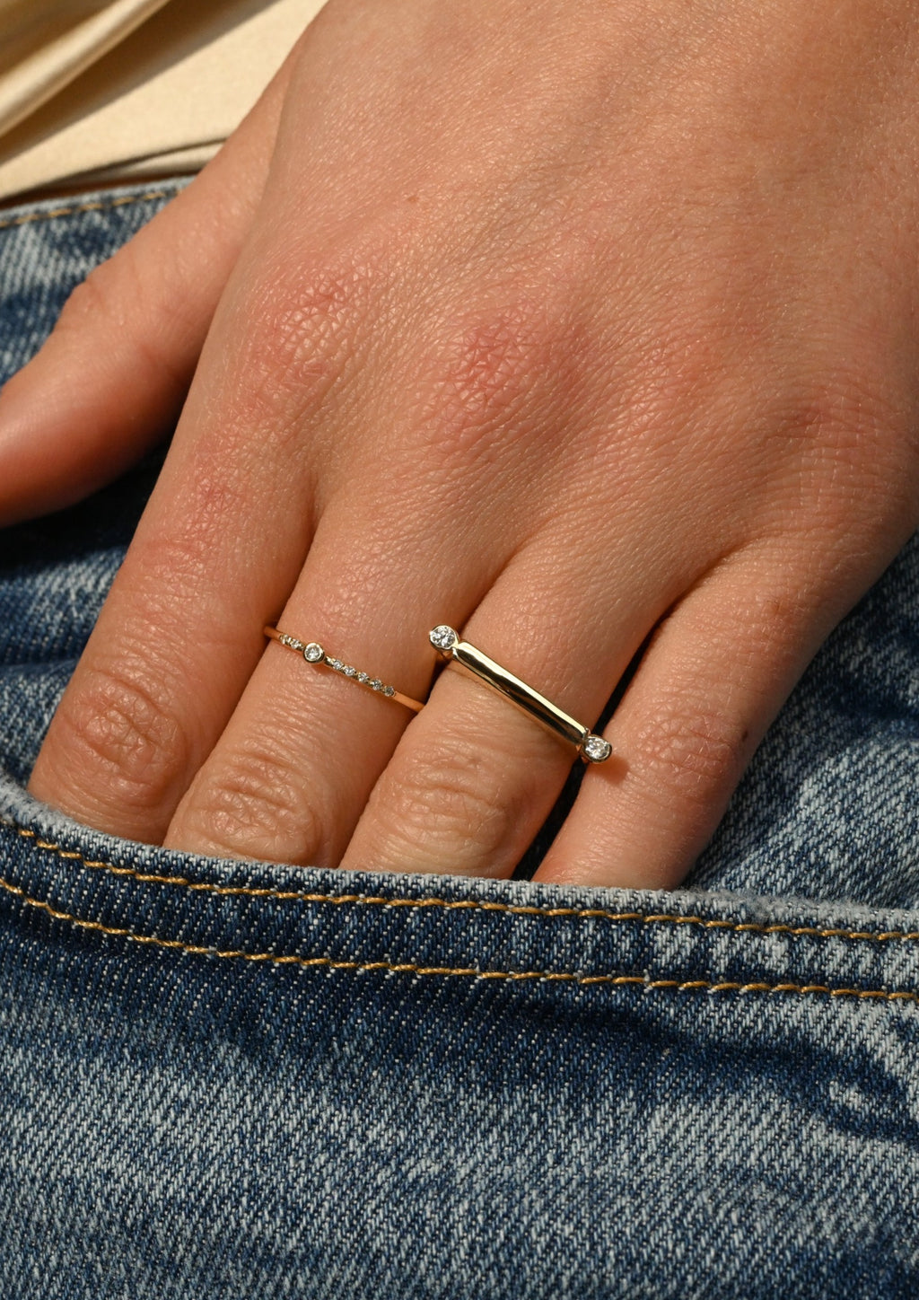 The Diamond Bar Stack Ring