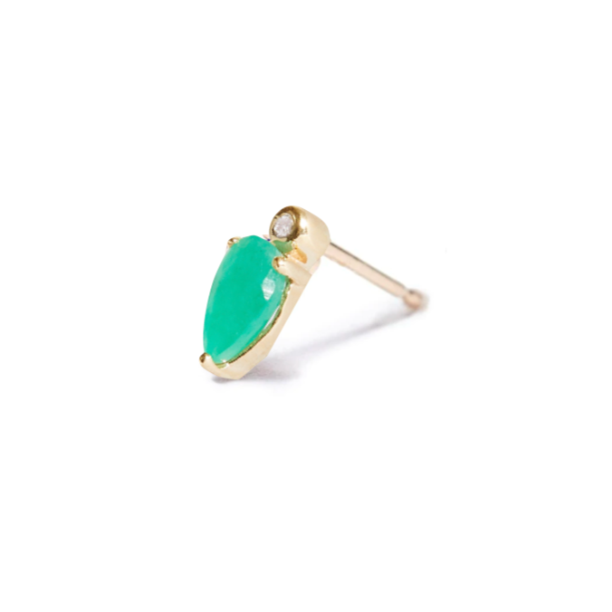 Droplet Stud with Emerald