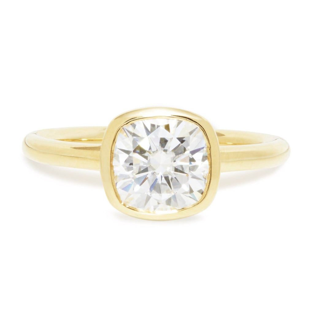 Cushion Cut Moissanite Engagement Ring