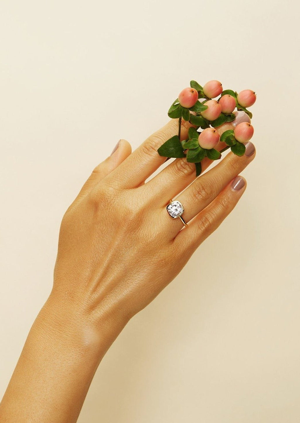 Cushion Cut Moissanite Engagement Ring