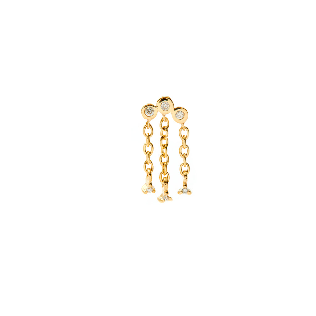 Cascading Diamond Trio Cluster Stud