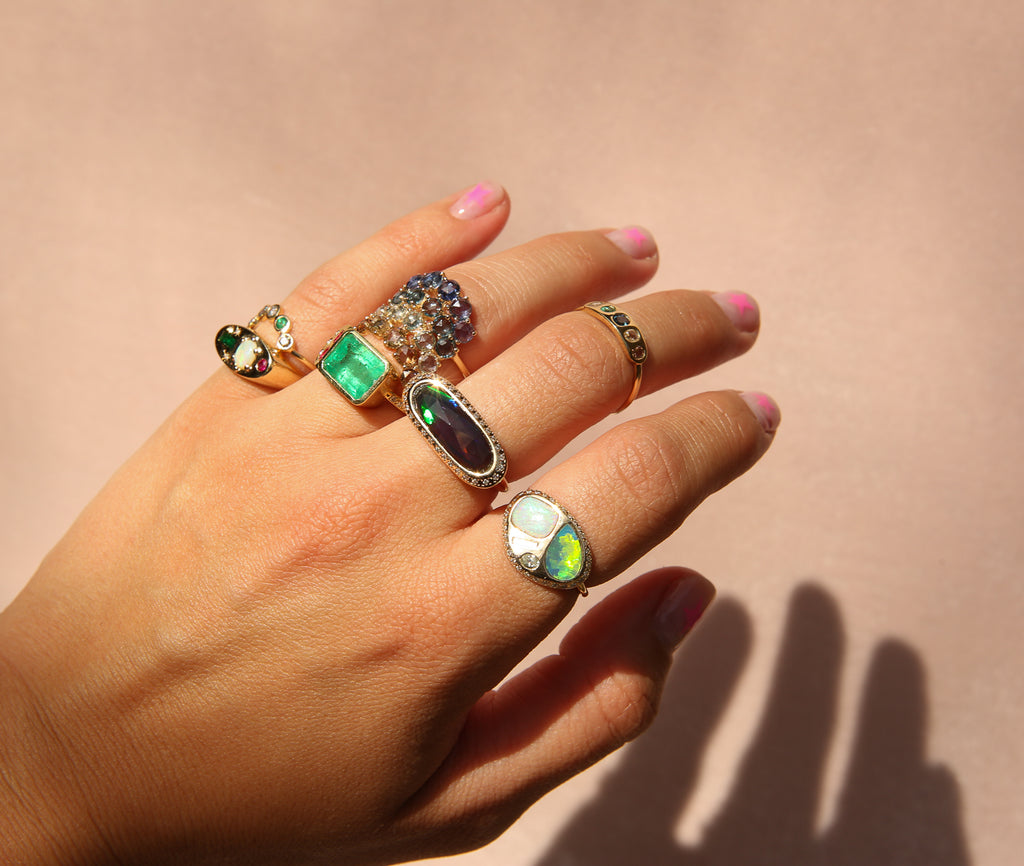 Simone Black Opal Ring