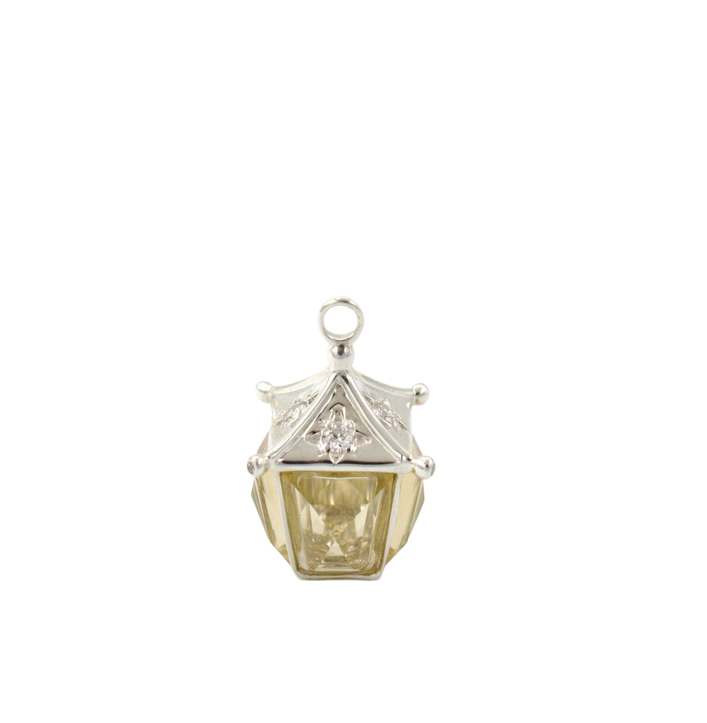 Guiding Lantern Charm in Citrine in Sterling Silver