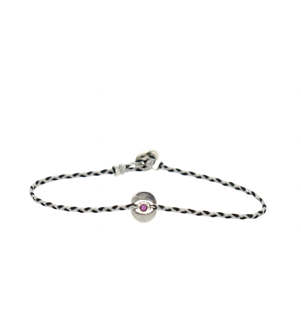 Double Moon Ruby in White and Black