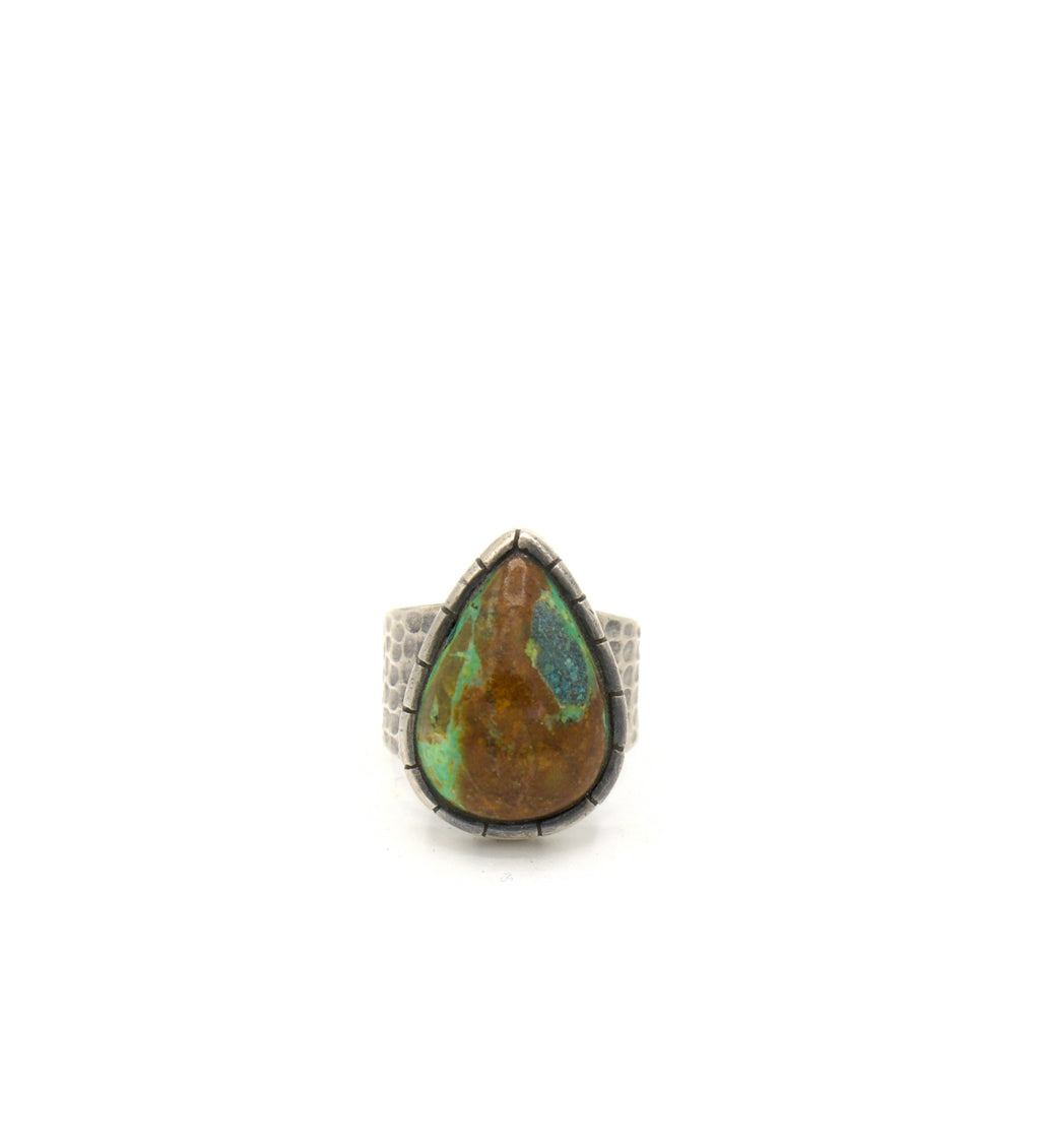 Sterling Silver Pear Large Turquoise Ring