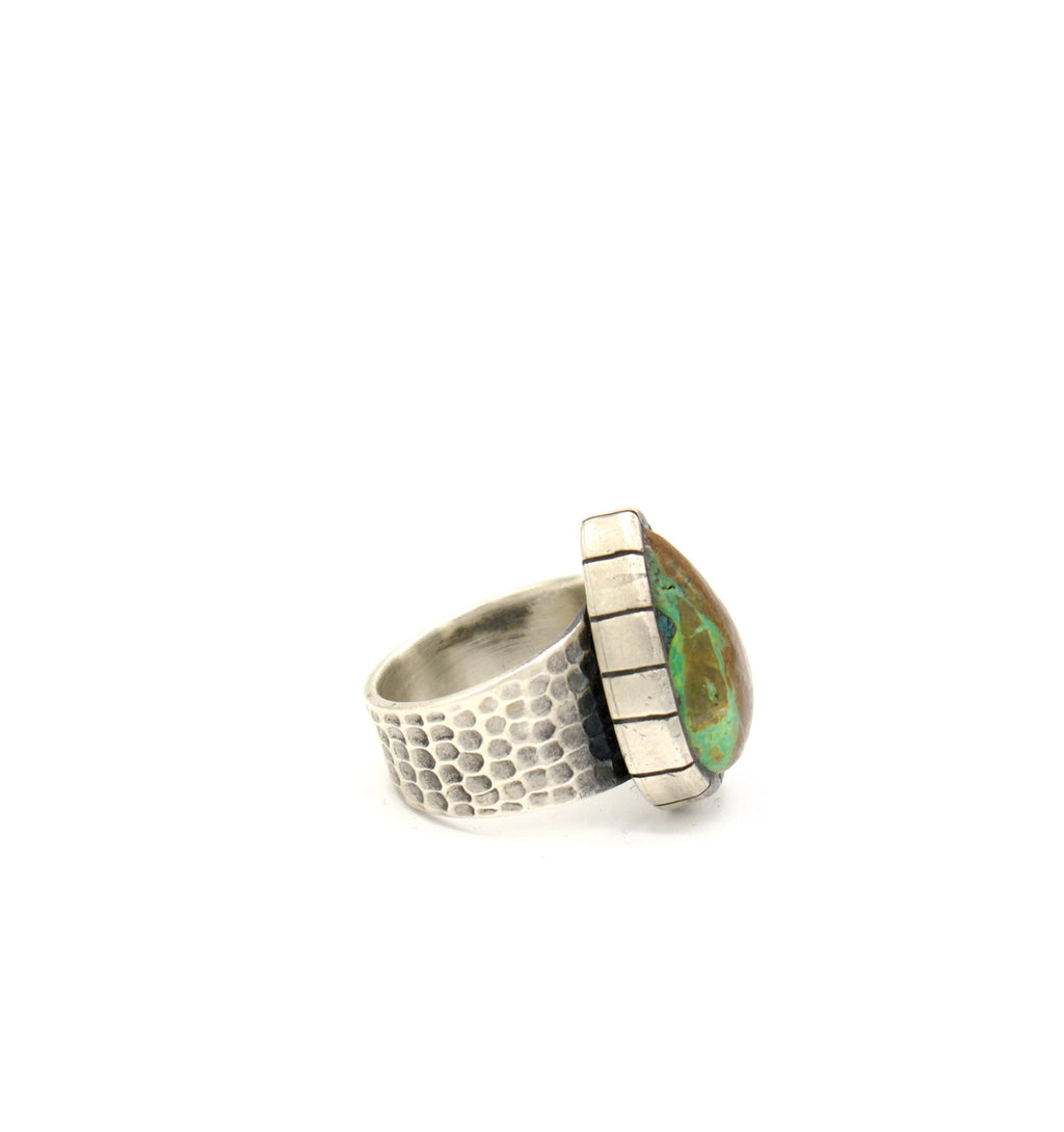 Sterling Silver Pear Large Turquoise Ring