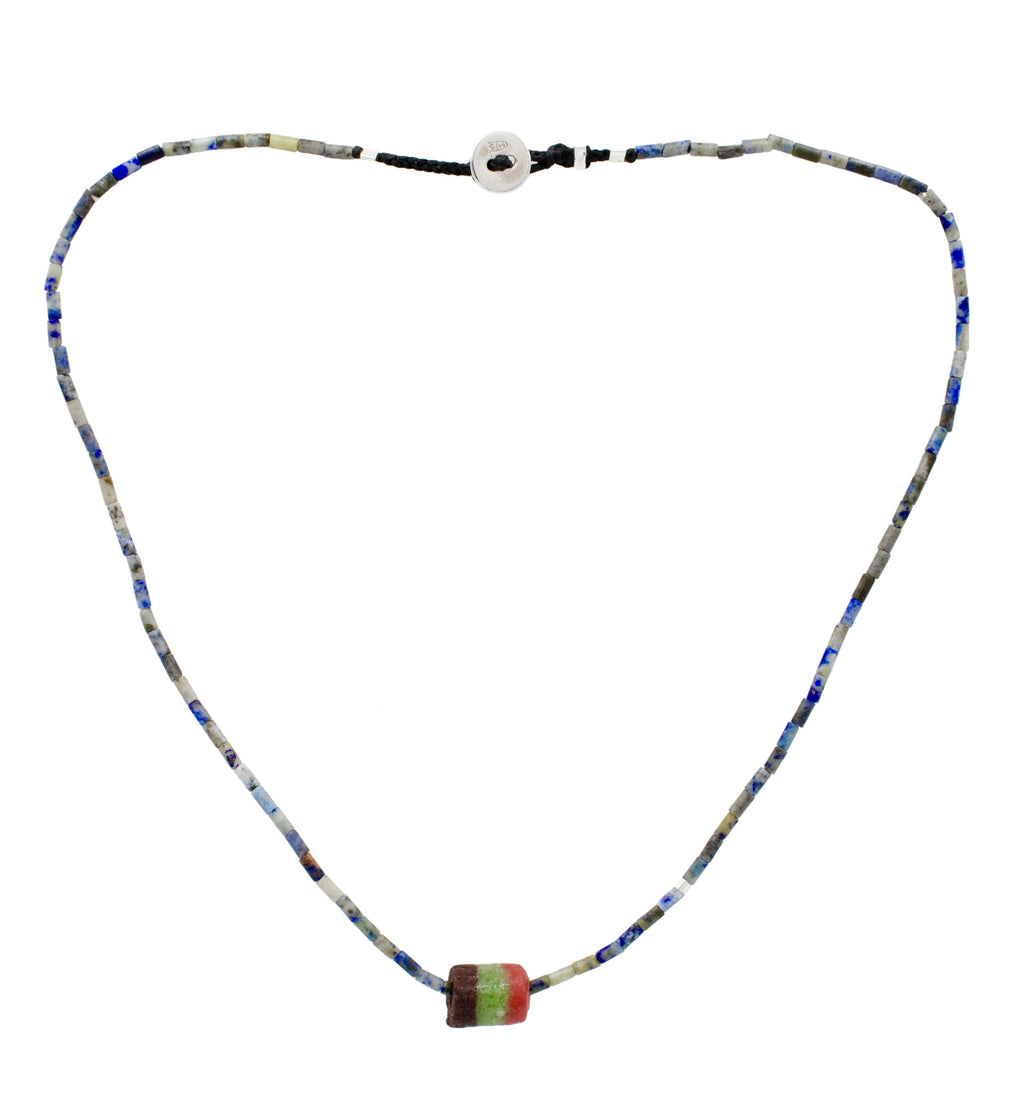 Far Away Lapis Heishi Bead Necklace