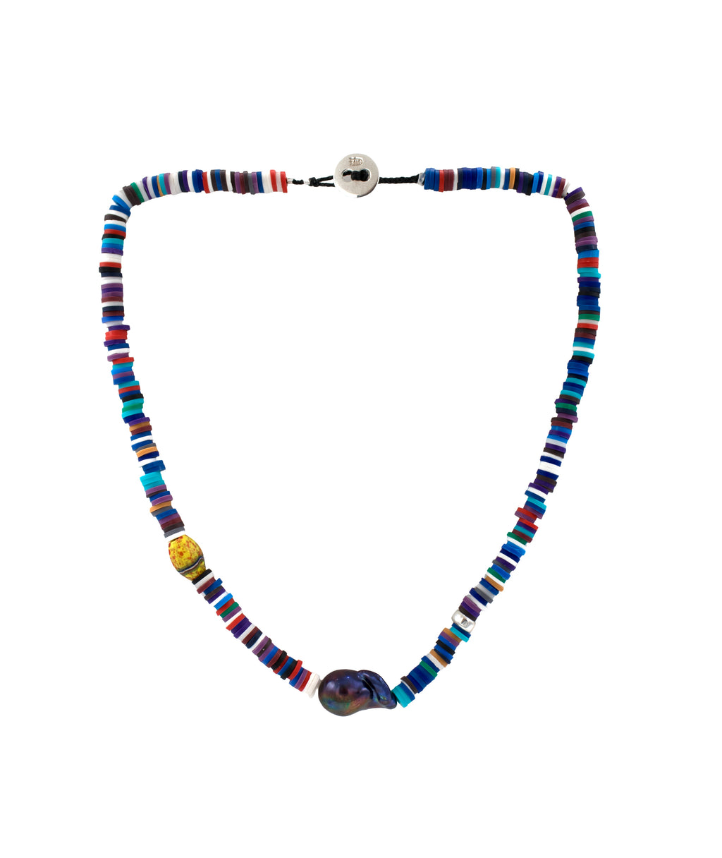 Far Away Black Pearl Necklace in Blue