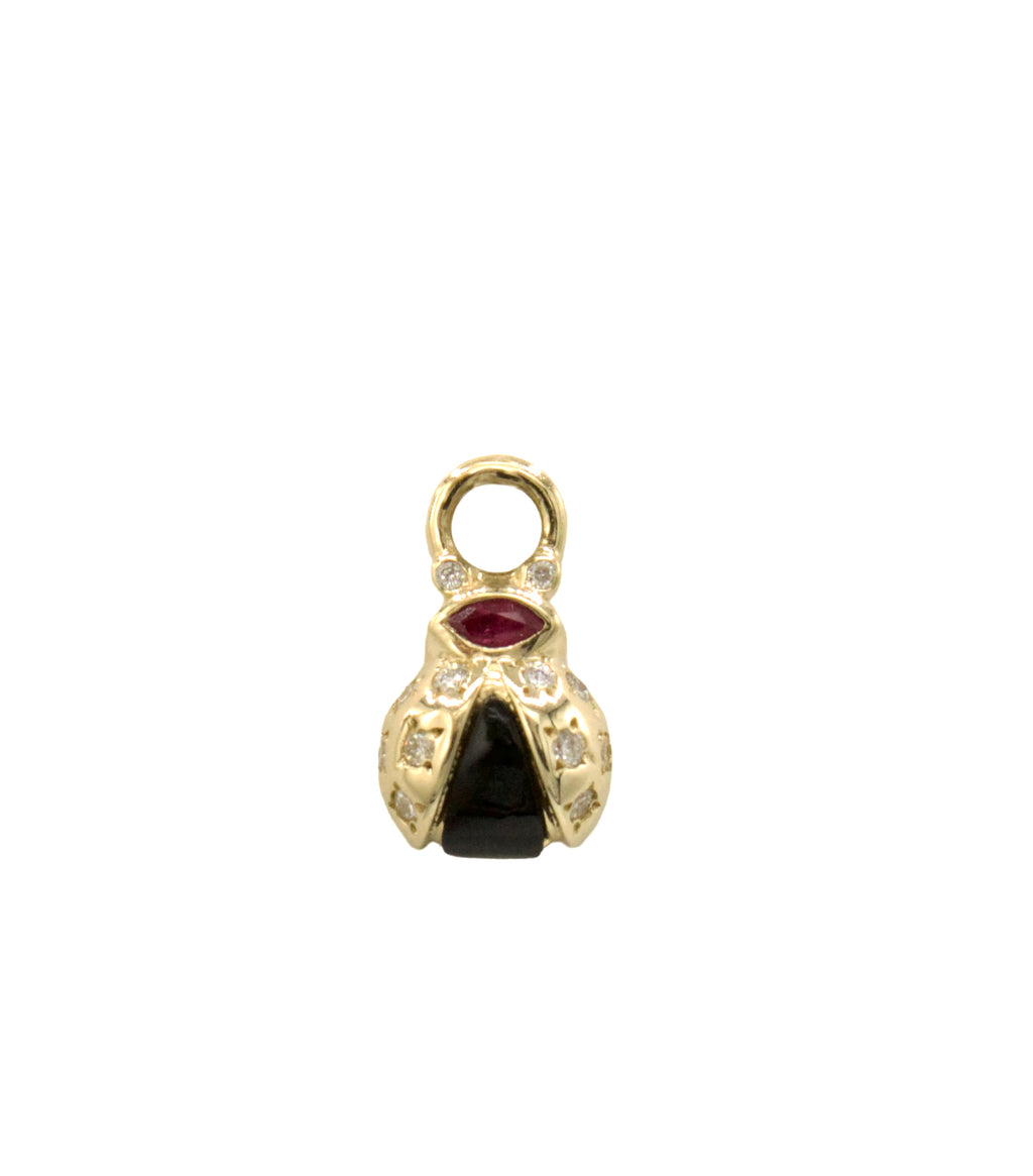 Ladybug Charm with Onyx
