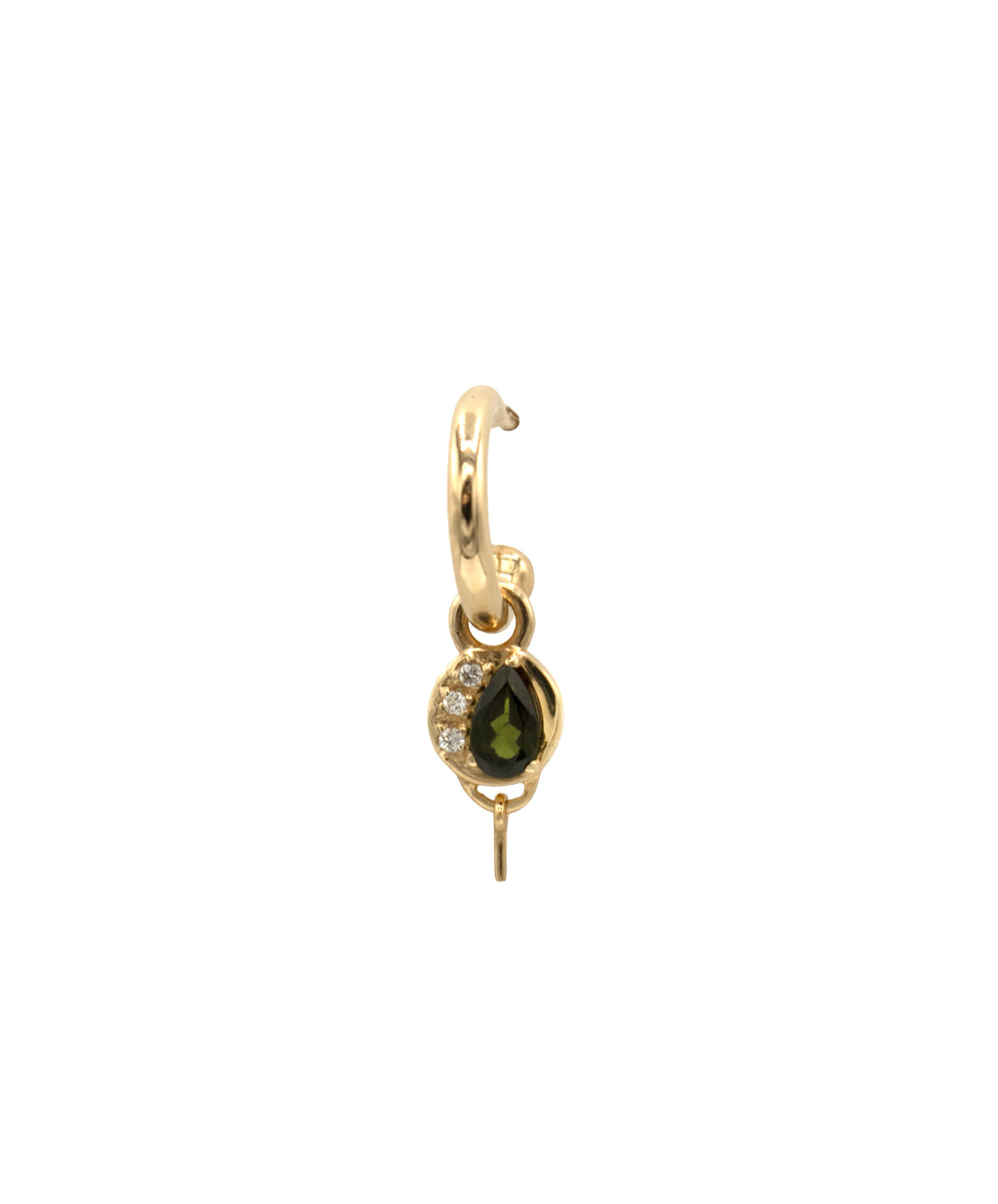 Green Nectar Charm Hoops