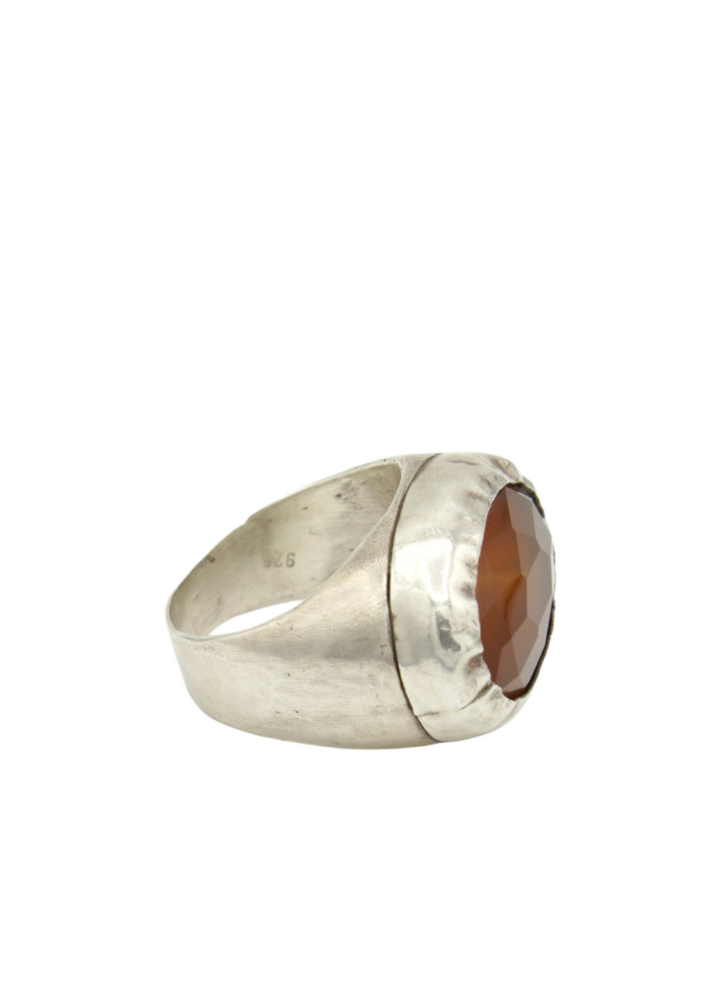 Red Agate Sterling Silver Ring