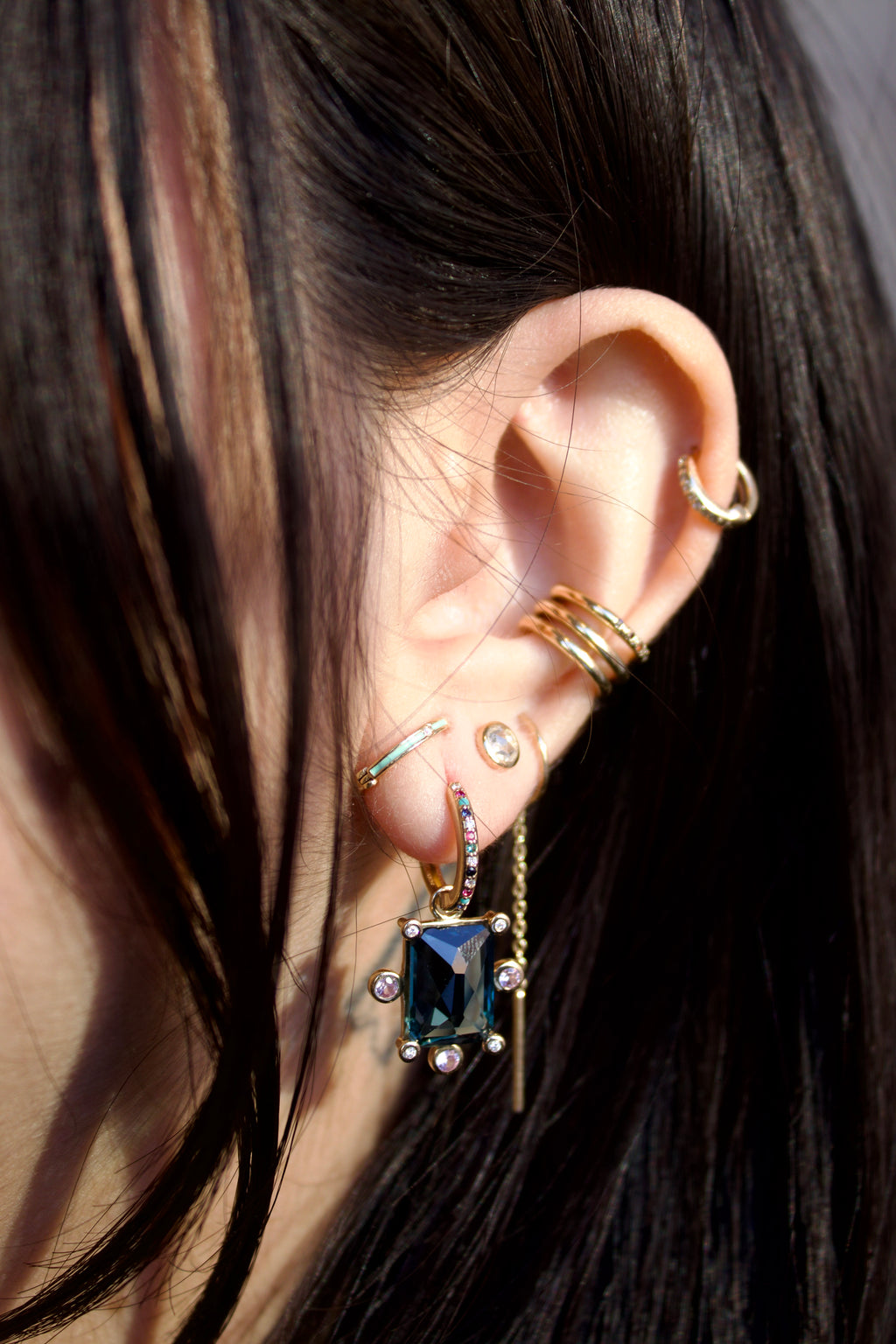 Royal Genie Charm with London Blue Topaz, Pink Sapphires, Diamonds