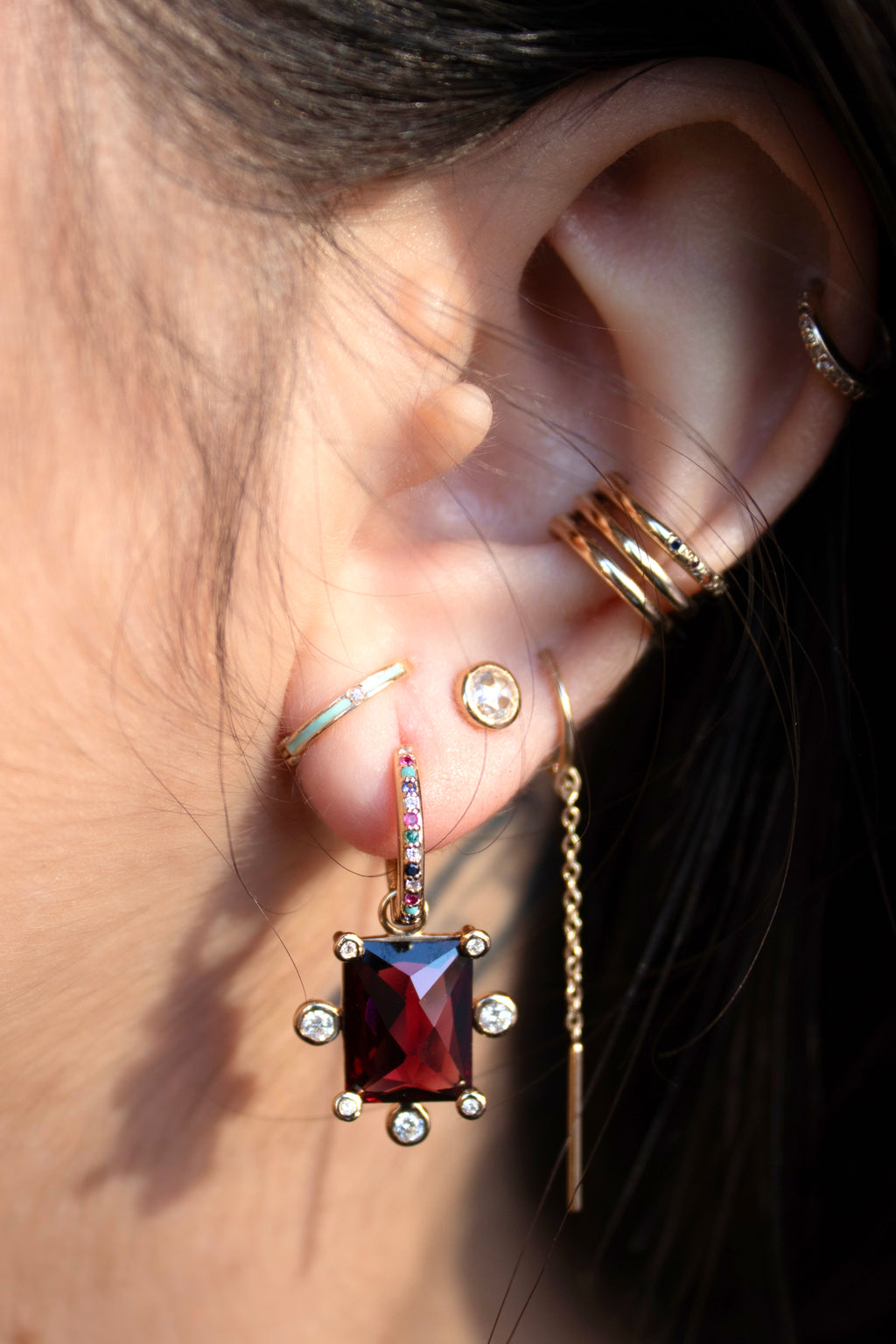 Royal Genie Charm with Garnet and Diamonds