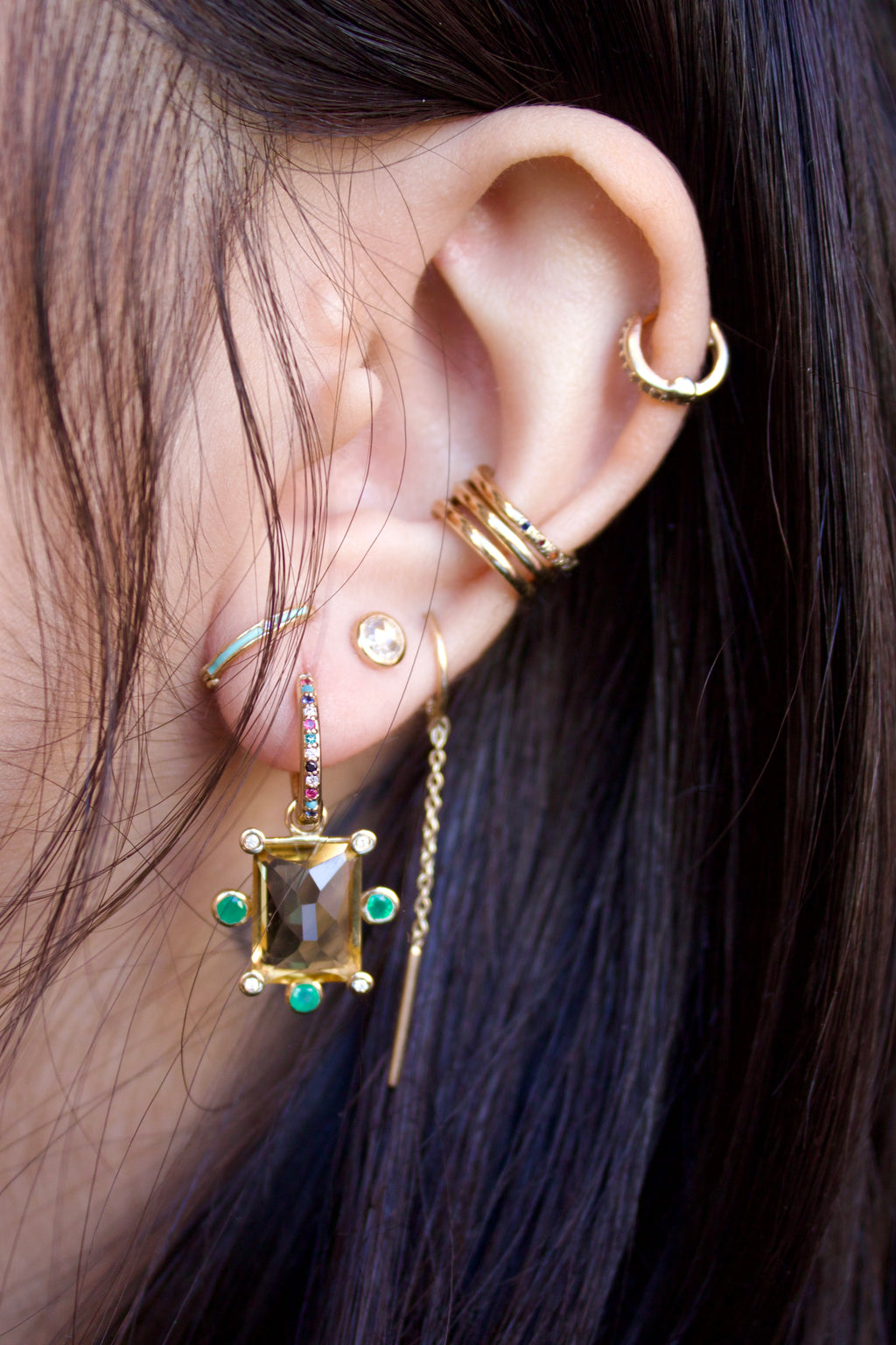 Royal Genie Charm with Citrine, Emeralds, Diamonds