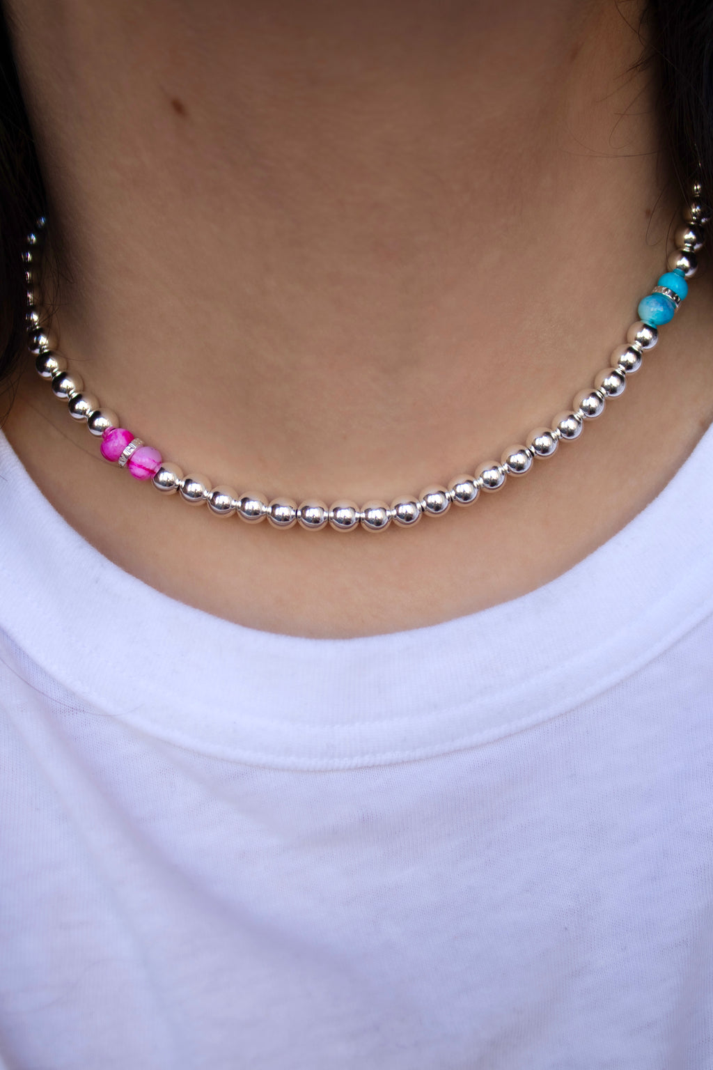 Give Me Silver and Candy Necklace