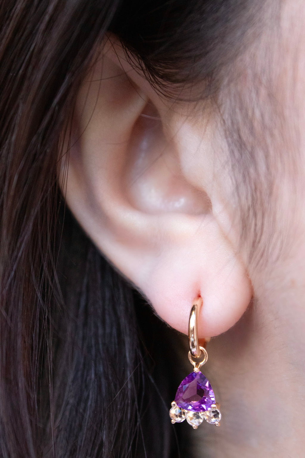 Bia Charm in Amethyst , Morganites and Diamond