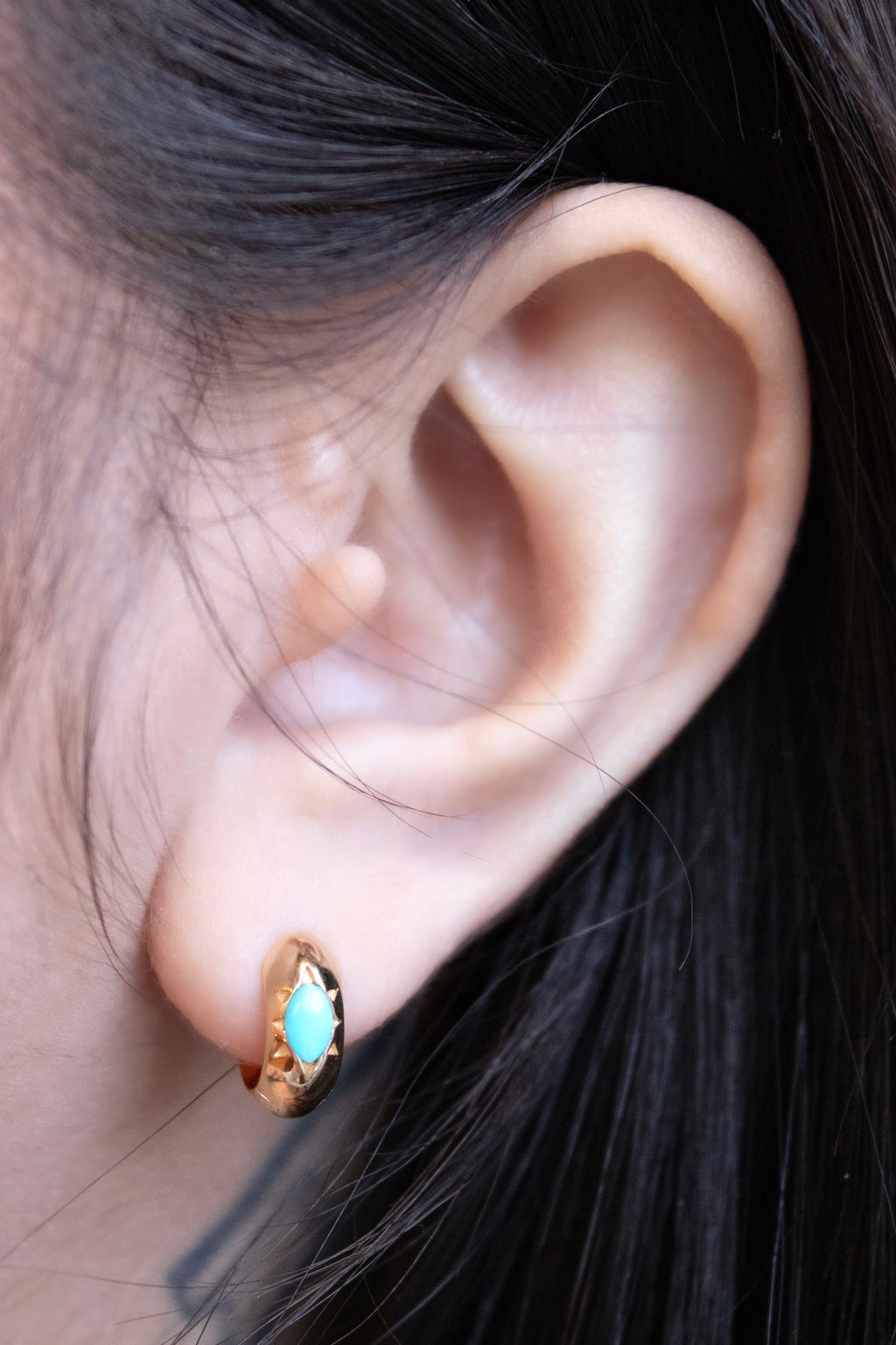 Desert Star Hinge Hoop with Turquoise