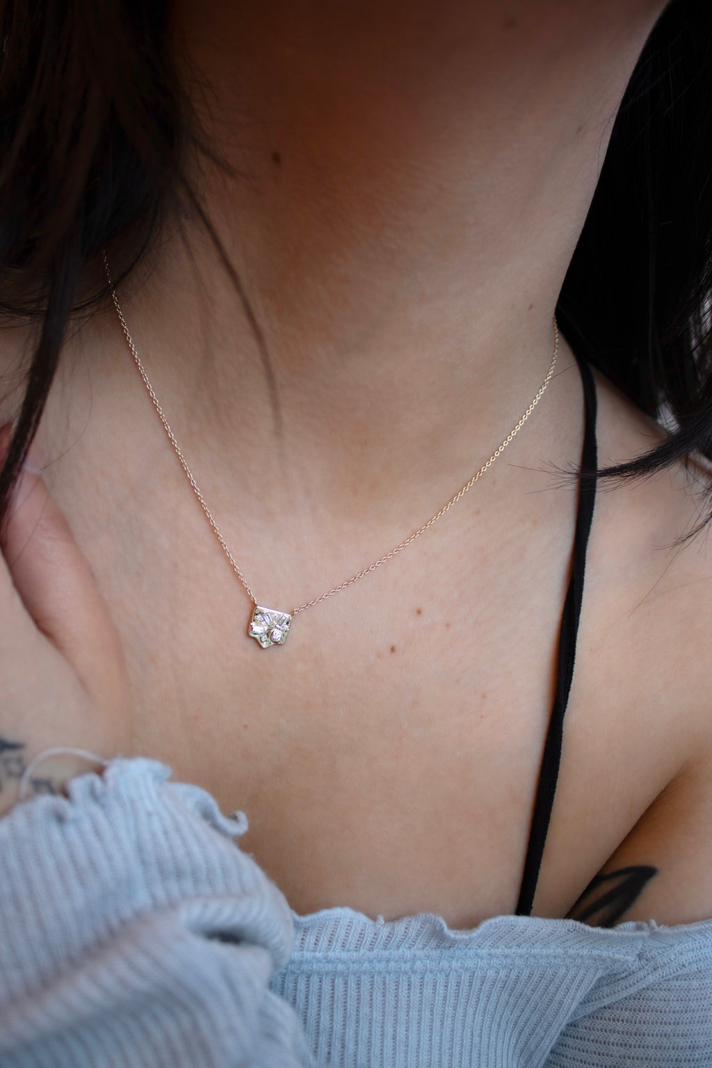 Sunrise Necklace in Diamond