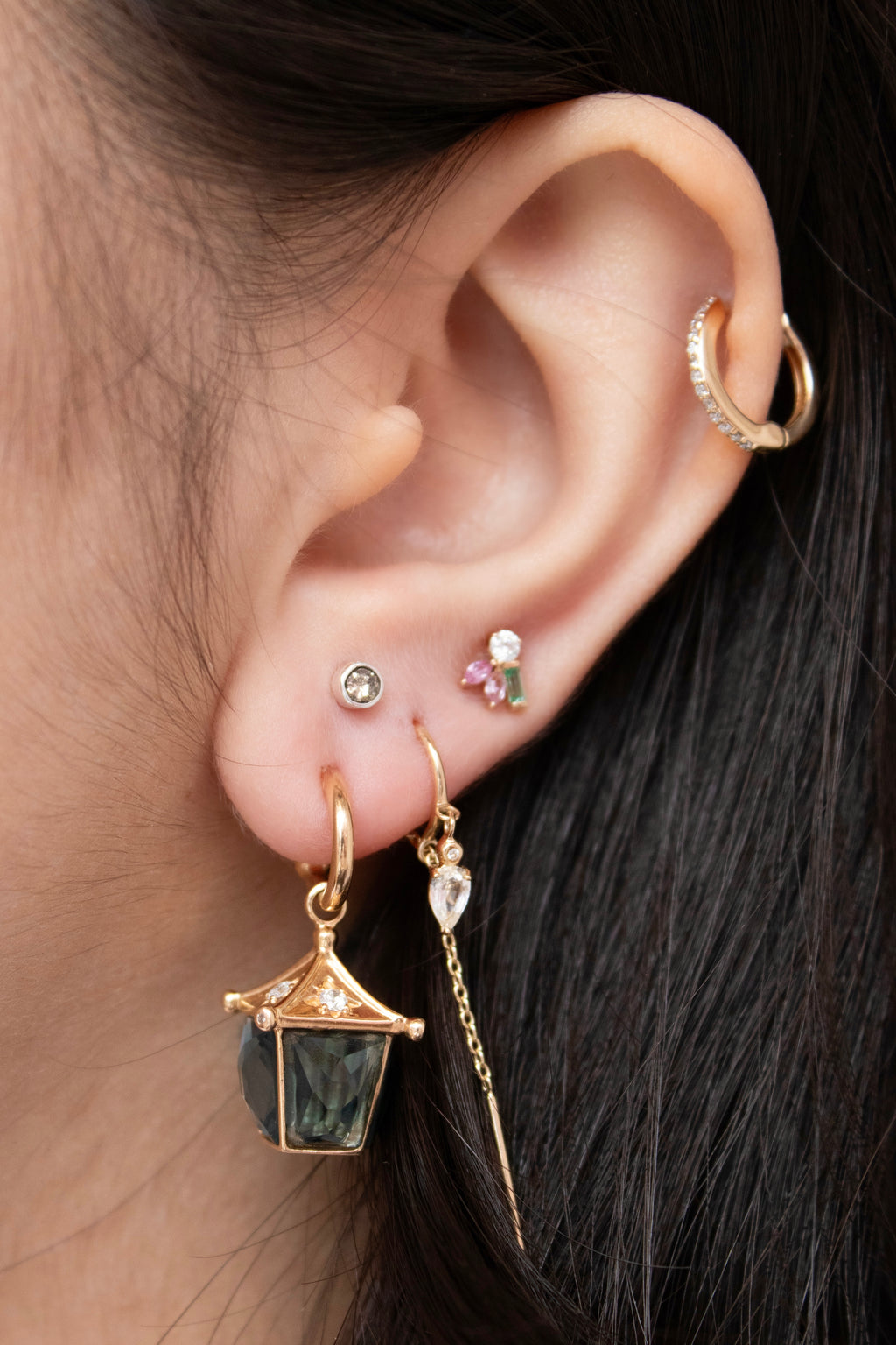 Champagne/Brown Diamond Stud in Sterling Silver