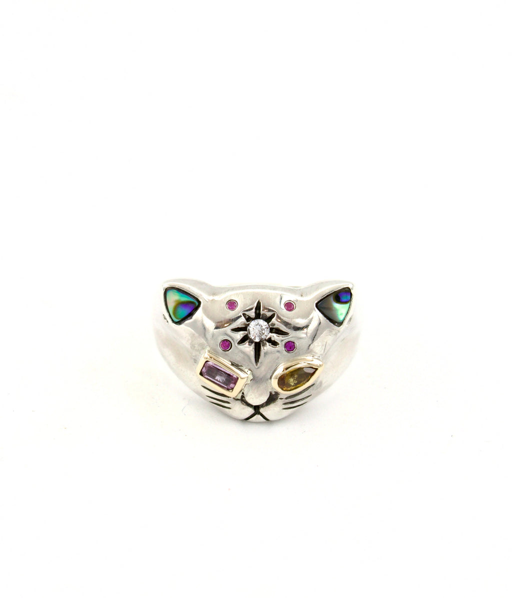 The Pink Wildcat Ring in Sterling Silver and 10K Gold