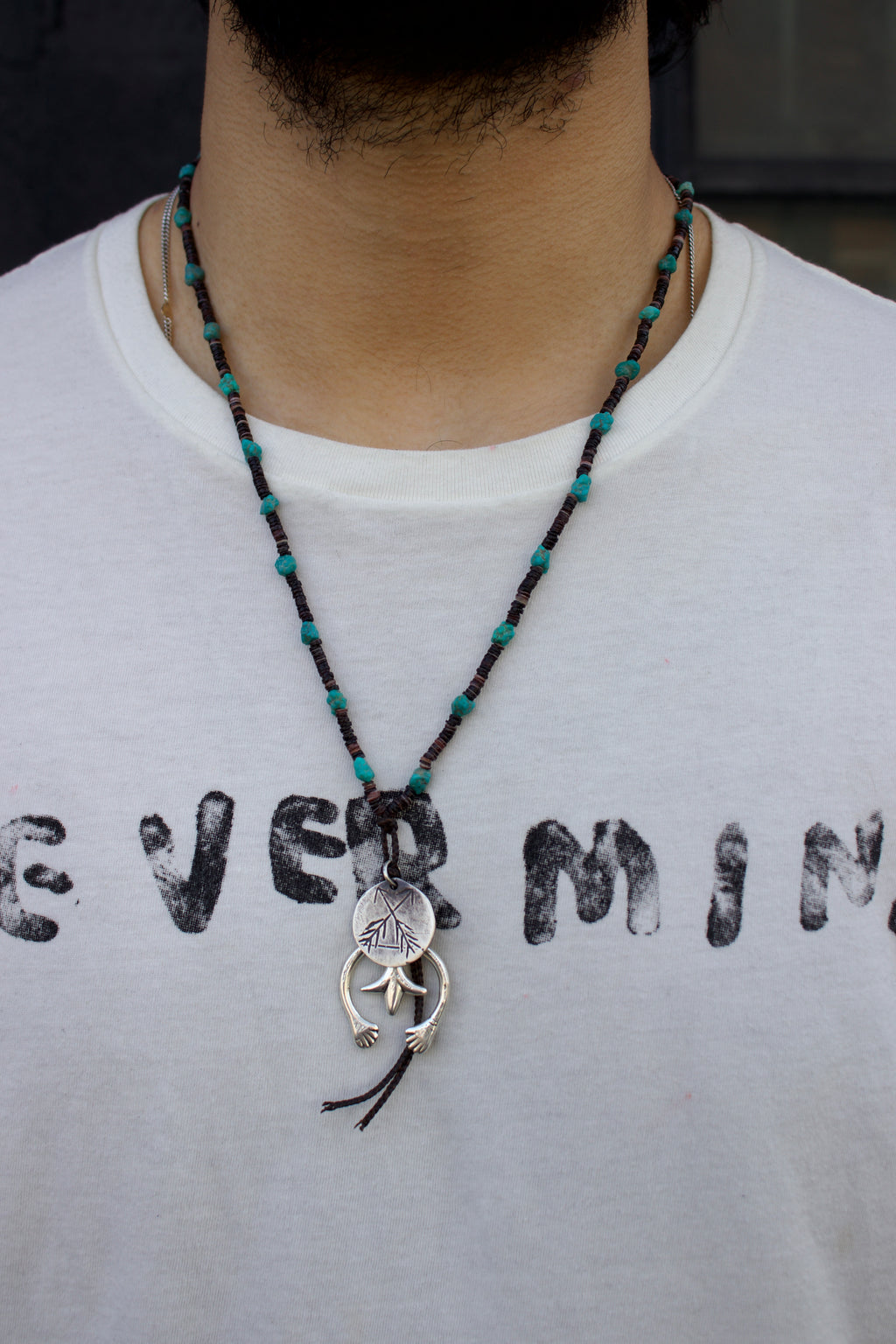 Far Away in America Necklace in Turquoise and Chocolate