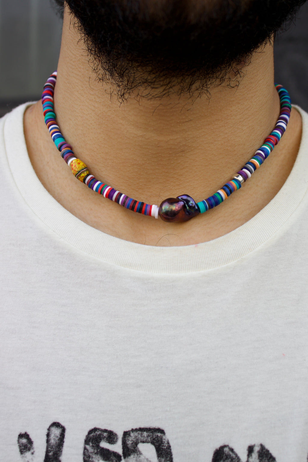 Far Away Black Pearl Necklace in Blue