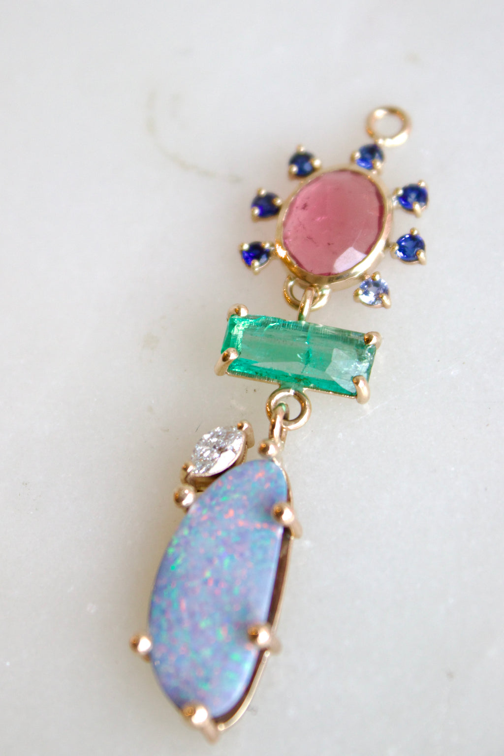 Tourmaline Sunspell Earrings with Opal