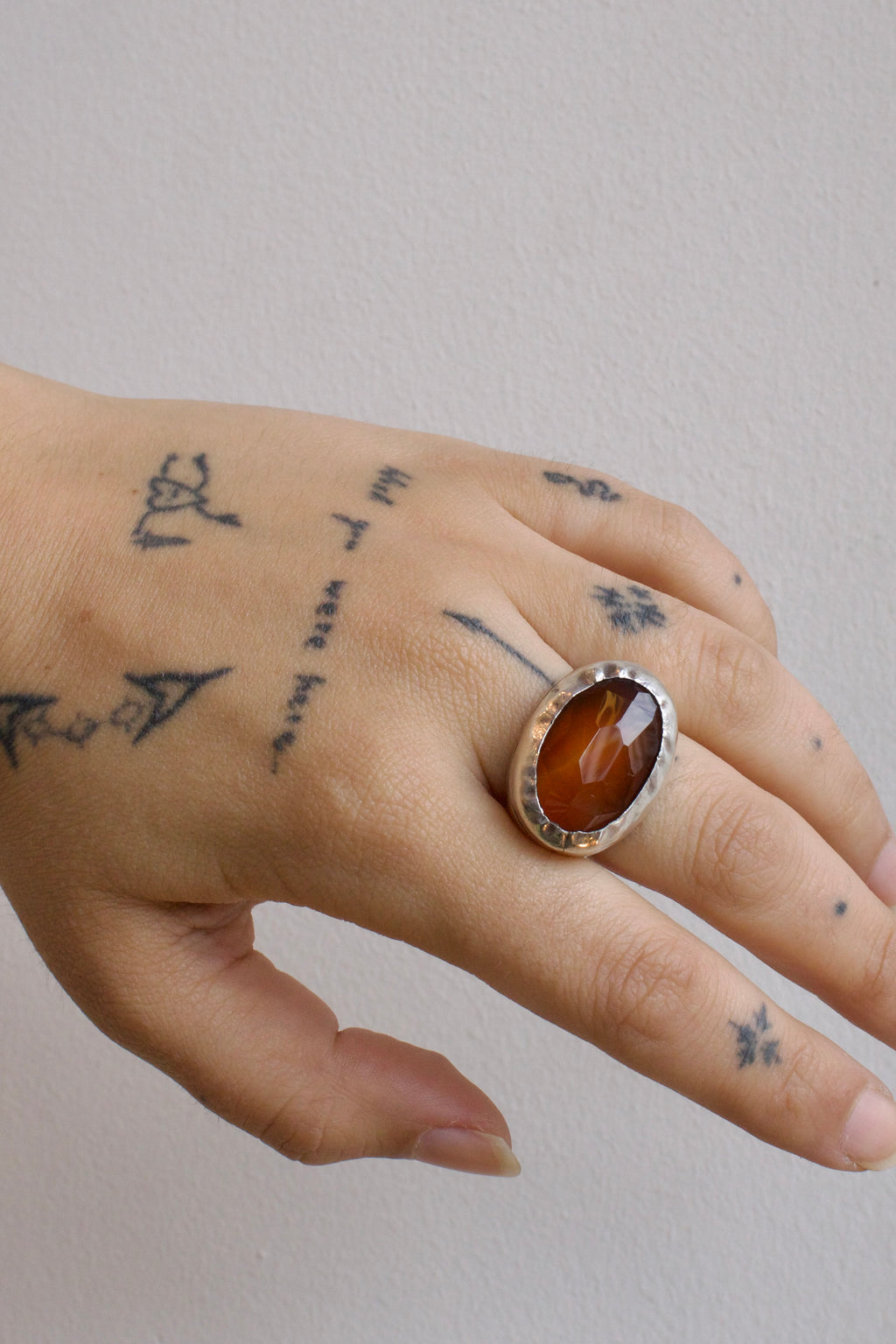 Red Agate Sterling Silver Ring