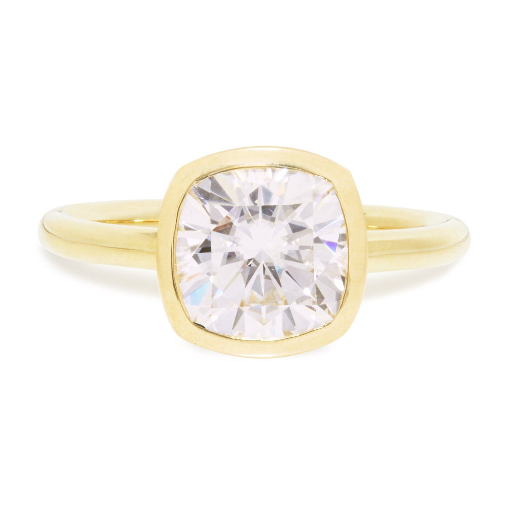 Cushion Cut Moissanite Engagement Ring