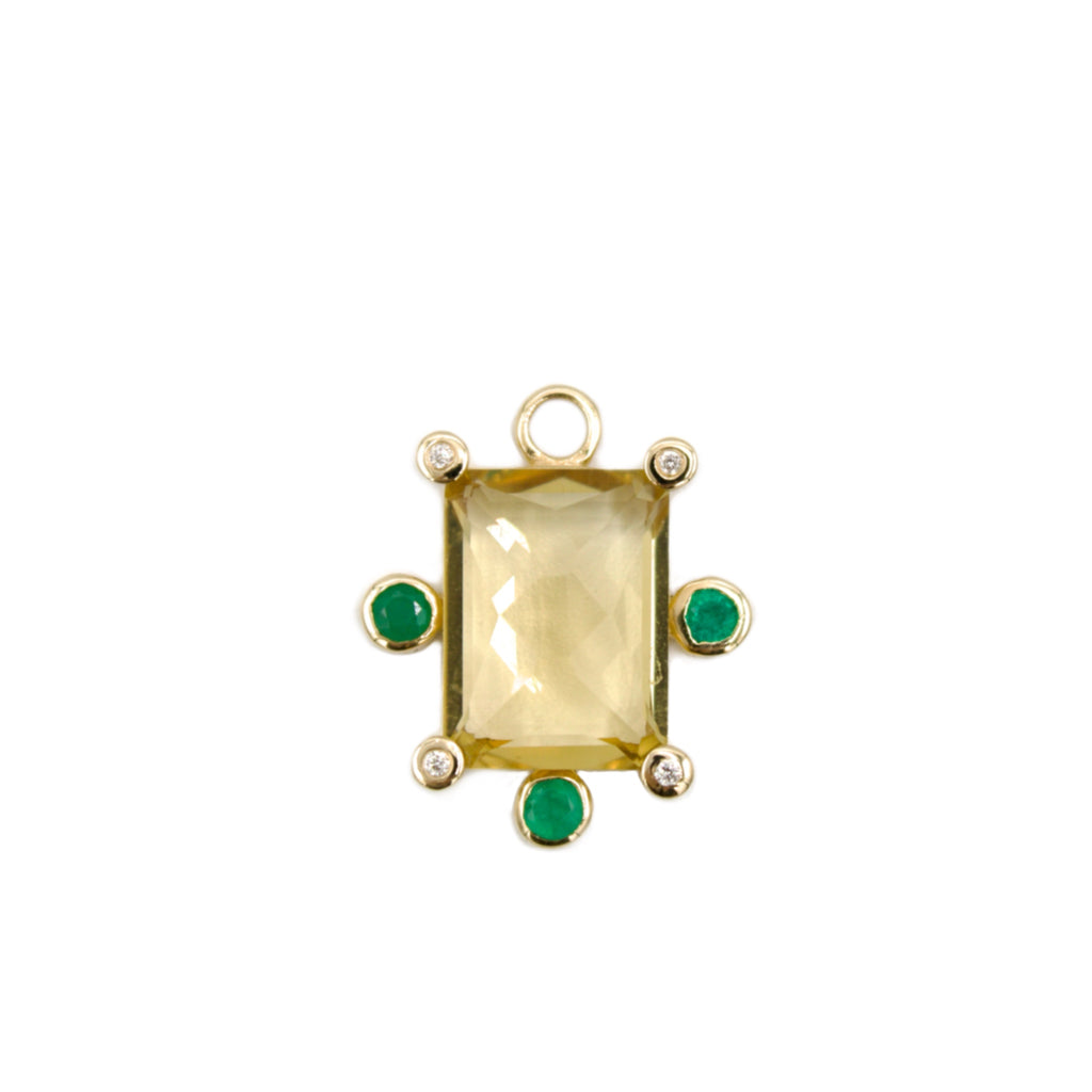 Royal Genie Charm with Citrine, Emeralds, Diamonds