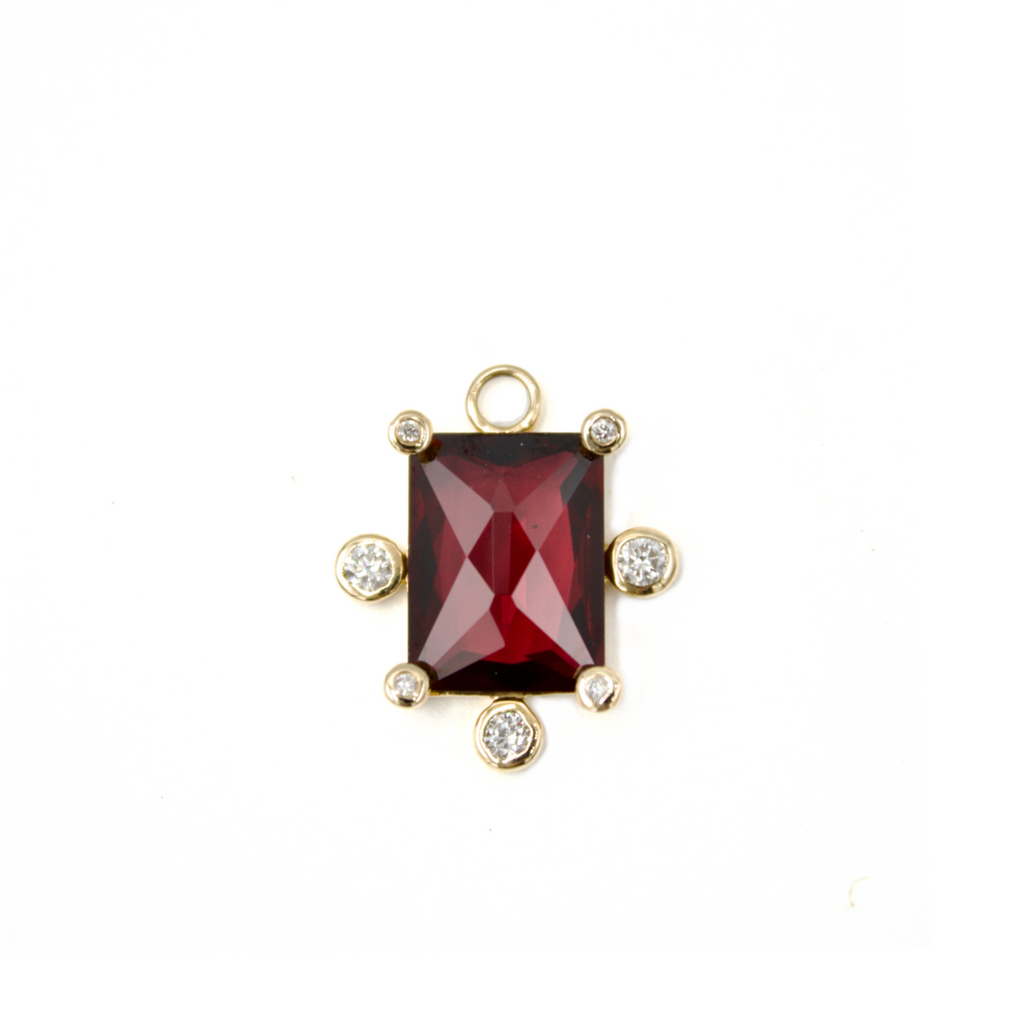Royal Genie Charm with Garnet and Diamonds