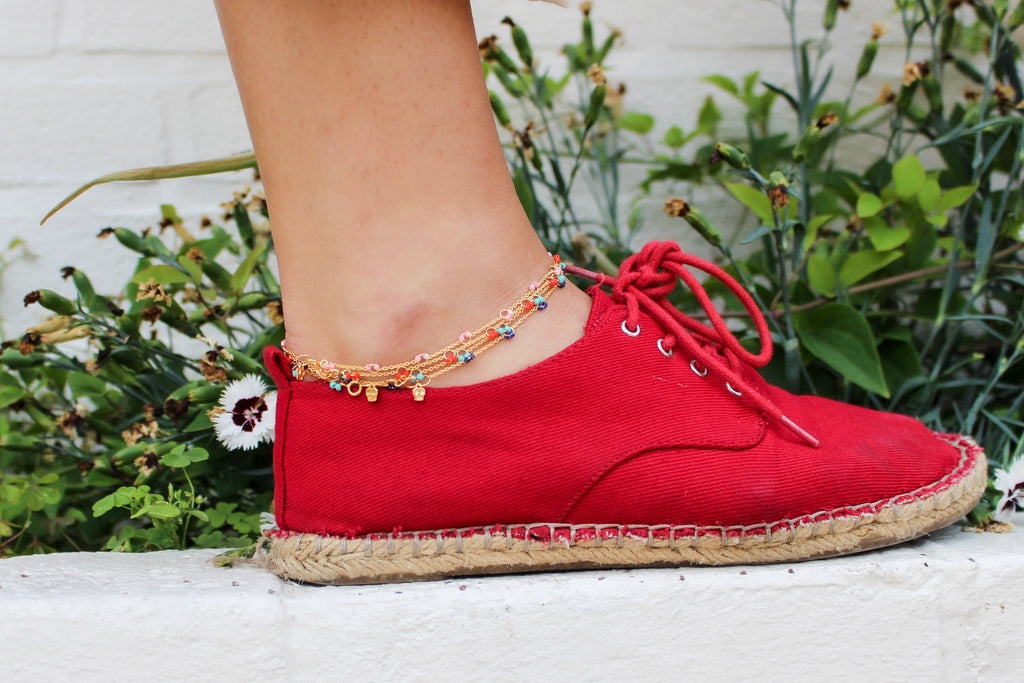 Cha-Cha Anklet  in Red