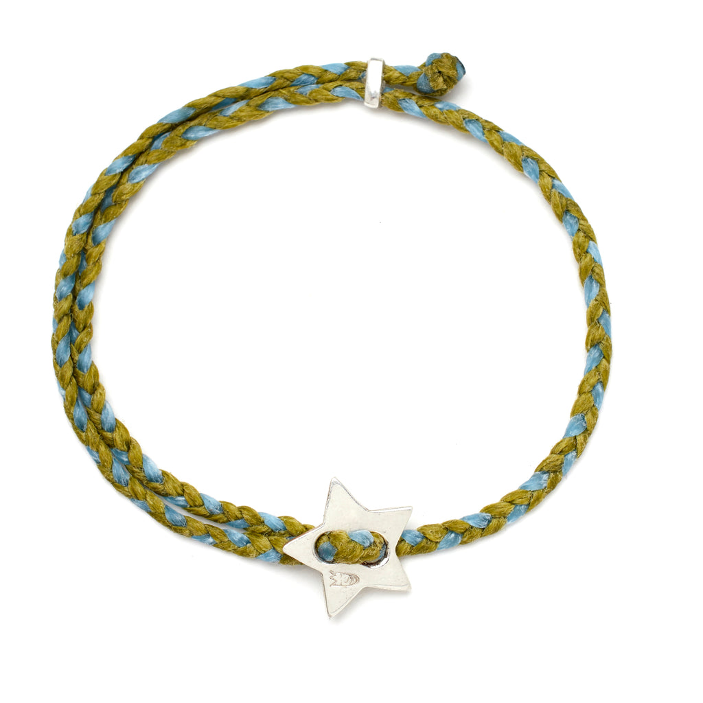 Friendship Star Slider Braid in Olive and Sky