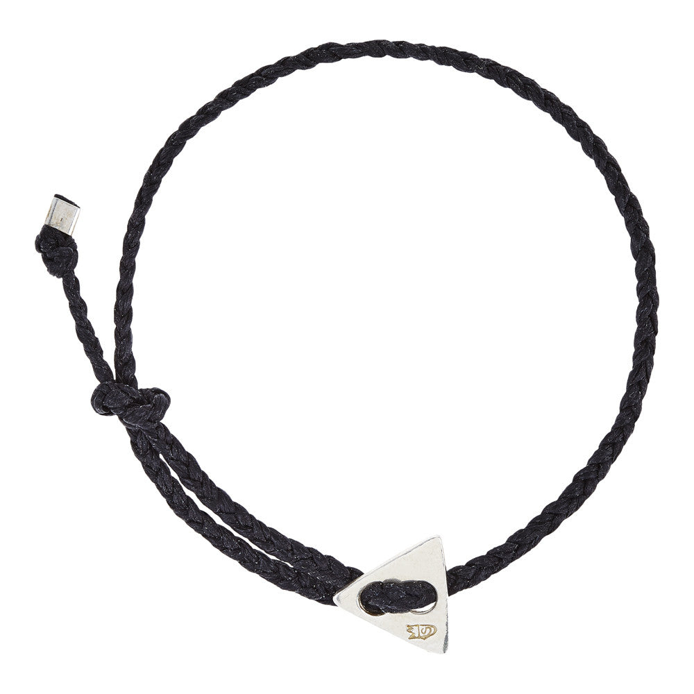 Signature Bracelet, Silver Triangle in Black