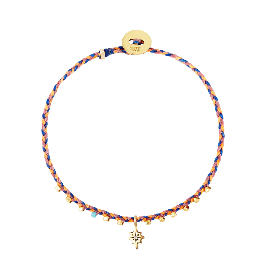 Easygoing Nova Charm Bracelet in Neon Peach, Royal Blue, and Rosewood Pink