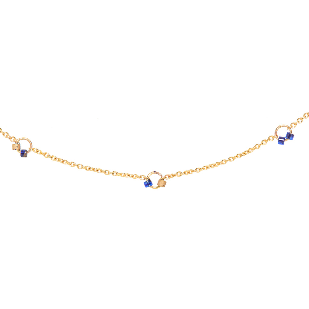 Indigo Beaded Necklace