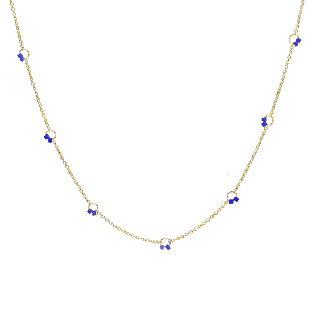 Indigo Beaded Necklace