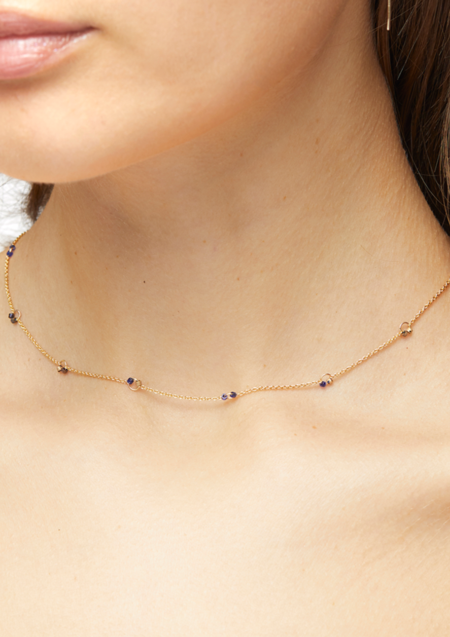 Indigo Beaded Necklace
