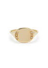 Oval Signet Ring in Gold with Diamonds